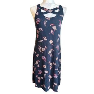 Maurices Navy Blue Floral Strappy Sleeveless Dress